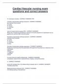 Cardiac&sol;Vascular nursing exam  questions and correct answers