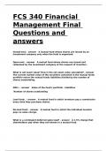 FCS 340 Financial Management Final Questions and answers&period;