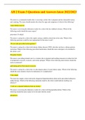 AH 2 Exam 3 Questions and Answers latest 2022&sol;2023