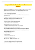 Safety and Infection Control Practice Questions and Answers 