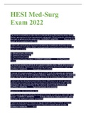 HESI Med-Surg Exam 2022