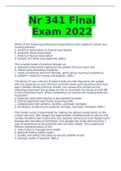 NR 341 Final Exam 2022/2023 Questions with All the Correct Answers