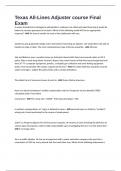Texas All-Lines Adjuster course Final Exam
