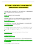 ATI Obstetrics&sol;Pediatrics Proctor Exam 2022 Questions with Correct Answers 