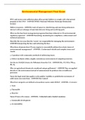 Environmental Management Final Exam
