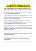 PRE-ASSESSMENT&colon; GLOBAL ECONOMICS FOR MANAGERS&period; WGU C211&period; CORRECT ANSWERS ONLY