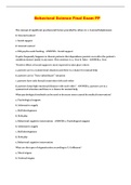 Behavioral Science Final Exam PP