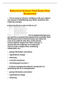 Behavioral Science Final Exam Pass Assuarance
