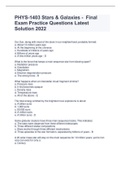 PHYS-1403 Stars & Galaxies - Final Exam Practice Questions Latest Solution 2022.