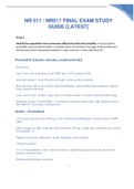 NR 511 &sol; NR511 FINAL EXAM STUDY GUIDE  DOWNLOAD FOR AN A&plus;