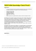 NRNP 6566 Knowledge Check Week 3&comma;complete Solution