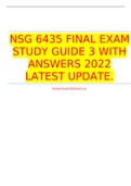 NSG 6435 FINAL EXAM STUDY GUIDE 3 WITH ANSWERS 2022 LATEST UPDATE.