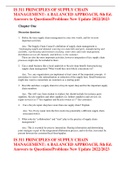 IS 311 PRINCIPLES OF SUPPLY CHAIN MANAGEMENT&colon; A BALANCED APPROACH&comma; 5th Ed&period; Answers to Questions&sol;Problems New Update 2022&sol;2023