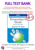 Test Bank For Prescriber's Guide Stahl's Essential Psychopharmacology 6th Edition by Stephen M&period; Stahl 9781316618134 Complete Guide&period;