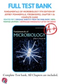 Test Banks For Fundamentals of Microbiology 11th Edition by Jeffrey Pommerville, 9781284100952, Chapter 1-26 Complete Guide