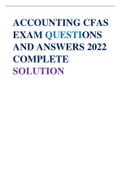 ACCOUNTING CFAS  EXAM QUESTIONS  AND ANSWERS 2022  COMPLETE  SOLUTION