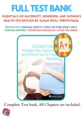 Test Banks For Essentials of Maternity, Newborn, and Women’s Health 5th Edition by Susan Ricci, 9781975112646, Chapter 1-24 Complete Guide