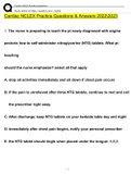 NCLEX Cardiovascular Exam &ndash; Questions and Answers &lpar;2022&sol;2023&rpar; &lpar;Verified Answers by Expert&rpar;