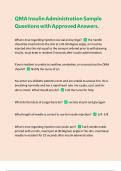 QMA Insulin Administration Sample Questions with Approved Answers &vert;Latest 2024&sol;2025