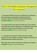 WGU C429 Healthcare Operations Management Pre Assessment Questions and Answers &lpar;2022&sol;2023&rpar; &lpar;100&percnt; Verified Answers by Expert&rpar;