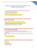 NR 508 Advanced pharmacology (Verified) Quiz 2 Latest Complete Solutions Questions