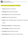 Anatomy & physiology  10th Edition Patton Questions and Answers (2022/2023) (Verified Answers by Expert)