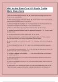 Girl in the Blue Coat 51 Study Guide Quiz Questions With 100&percnt; Correct Answers