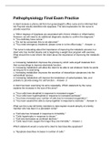 Pathophysiology Final Exam Practice 2022