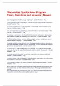  WeLocalize Quality Rater Program Exam&comma; Questions and answers &vert; Newest