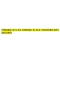 STROKE SCA 411 &ndash; STROKE SCALE ANSWERS KEY LATEST UPDATE 2023-2024&comma; NIH STROKE SCALE GROUP A PATIENT 1-6&comma; NIH Stroke Scale- All Test Groups A-F &lpar;Patients 1-6&rpar; 2023 &lpar;A&plus; GRADED&rpar; 100&percnt; Correct & Verified & STROKE SCA 411-STROKE SCALE ANSWERS KEY 2022&sol;2023&period;