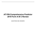 ATI RN Comprehensive Predictor 2019 Form A B C Review Questions and answers