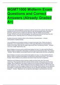 MGMT1000 Midterm Exam Questions and Correct Answers &lpar;Already Graded A&plus;&rpar;