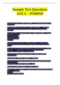 Sample Test Questions With Solutions _ANCC - PMHNP
