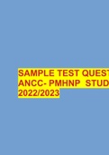 SAMPLE TEST QUESTIONS ANCC- PMHNP STUDY GUIDE 2022/2023