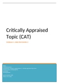 Module 5, Deeltentamen 2 Critically Appraised Topic (CAT), beoordeeld met 8,7!