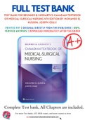 Test Bank For Brunner & Suddarth's Canadian Textbook of Medical-Surgical Nursing 4th Edition by Mohamed El Hussein; Joseph Osuji 9781975108038 Chapter 1-74 Complete Guide