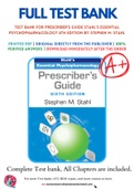 Test Bank For Prescriber's Guide Stahl's Essential Psychopharmacology 6th Edition by Stephen M&period; Stahl 9781316618134 Complete Guide&period;