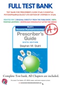 Test Bank For Prescriber's Guide Stahl's Essential Psychopharmacology 6th Edition by Stephen M. Stahl 9781316618134 Complete Guide.