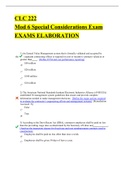 CLC 222 Mod 6 Special Considerations Exam EXAMS ELABORATION
