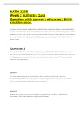 MATH 225N  Week 2 Statistics Quiz  Question with Answers all correct 2020 solution docx 