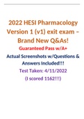  HESI Pharmacology (Pharm) Exam Version 1 (V1) BRAND NEW 55Q&As Guaranteed Pass w A+ Actual Screenshots Included. VERIFIED