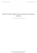 NGR 6172 Pharm Midterm Exam- Questions and Answers Graded A
