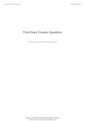 Final Exam Chapter Questions