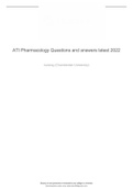 ATI Pharmacology Questions and answers latest 2022