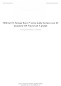 HESI A2 V2 Revised Exam Practice Guide Contains over 50 Questions with Answers all A graded
