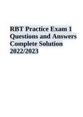 RBT Practice Exam 1 Questions and Answers Complete Solution 2022/2023