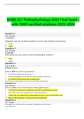  NURS 231 Pathophysiology 2022 Final Exam -with 100&percnt; verified solutions-2022-2024