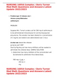 NURSING 16954 Complex &sol; Doris Turner Med Math Questions and Answers Latest Update 2022&sol;2023