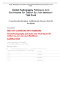 Dental Radiography Principals And Techniques 5th Edition By Joen Iannucci- Test Bank