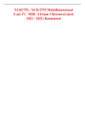 NUR2755 / NUR 2755 Multidimensional Care IV / MDC 4 Exam 3 Review (Latest 2021 / 2022) Rasmussen